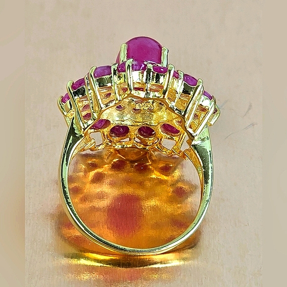 925 Sterling Silver Ring Sz 7 with Natural Ruby Gemstones - Picture 11 of 13